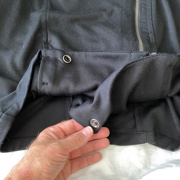 DKNY Jeans Black Off-Center Asymmetric Full Zip Performance Hooded Jacket‎ Large - Picture 8 of 15